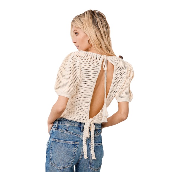 Lulus Tops - LULUS CROCHET OPEN BACK TOP